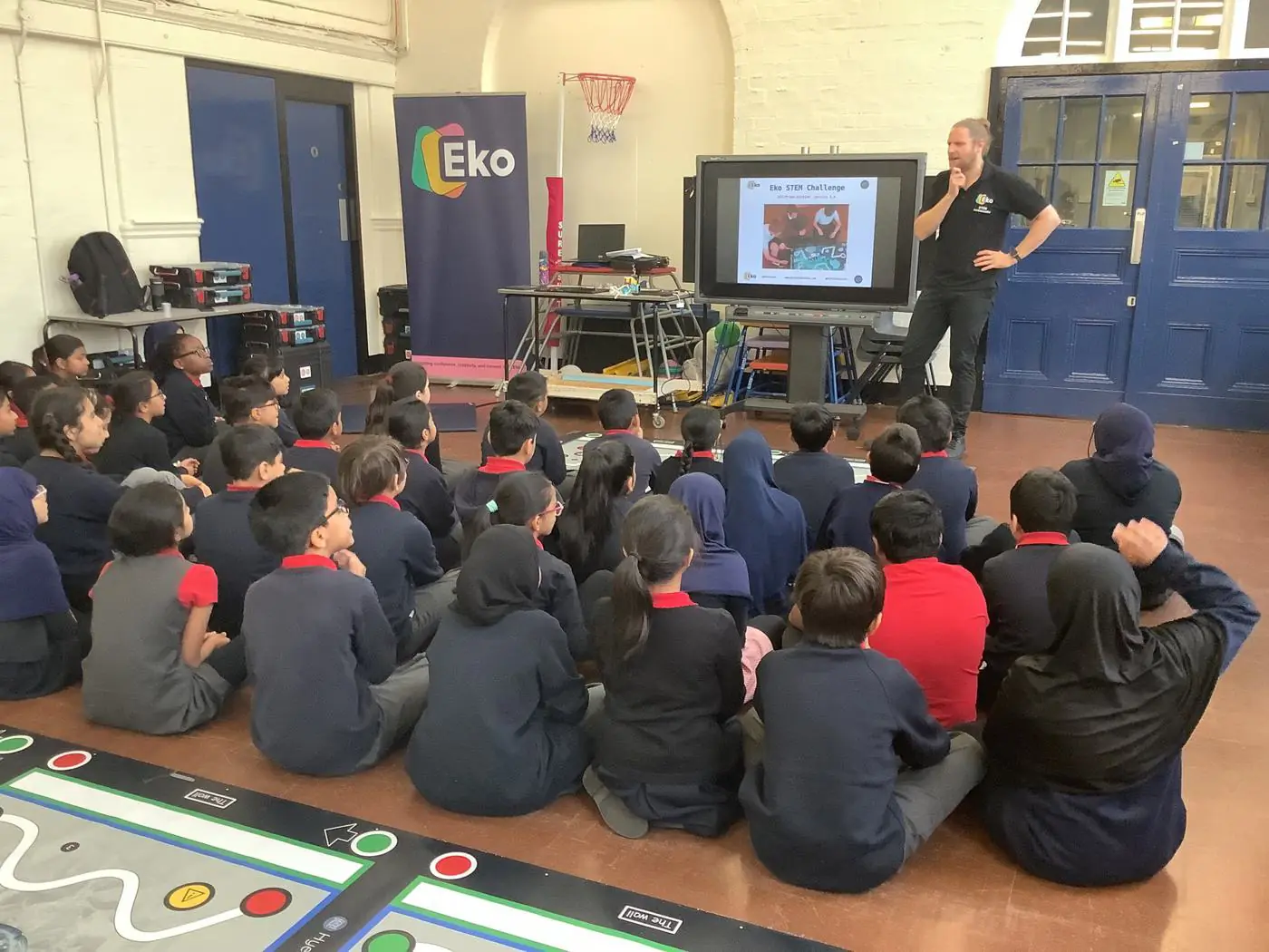 Pupils at the launch of the EKO robotics challenge