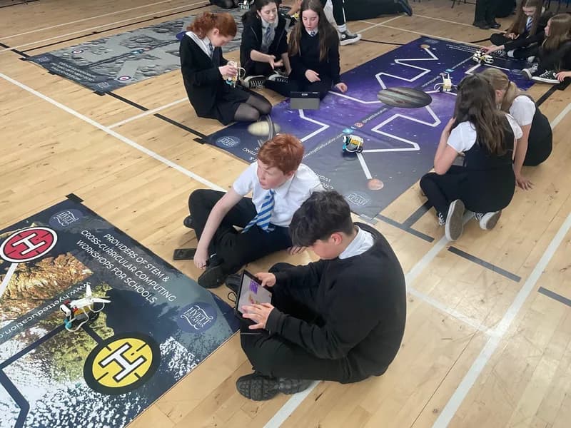 Students engaged in a STEM workshop in an alternative provision setting
