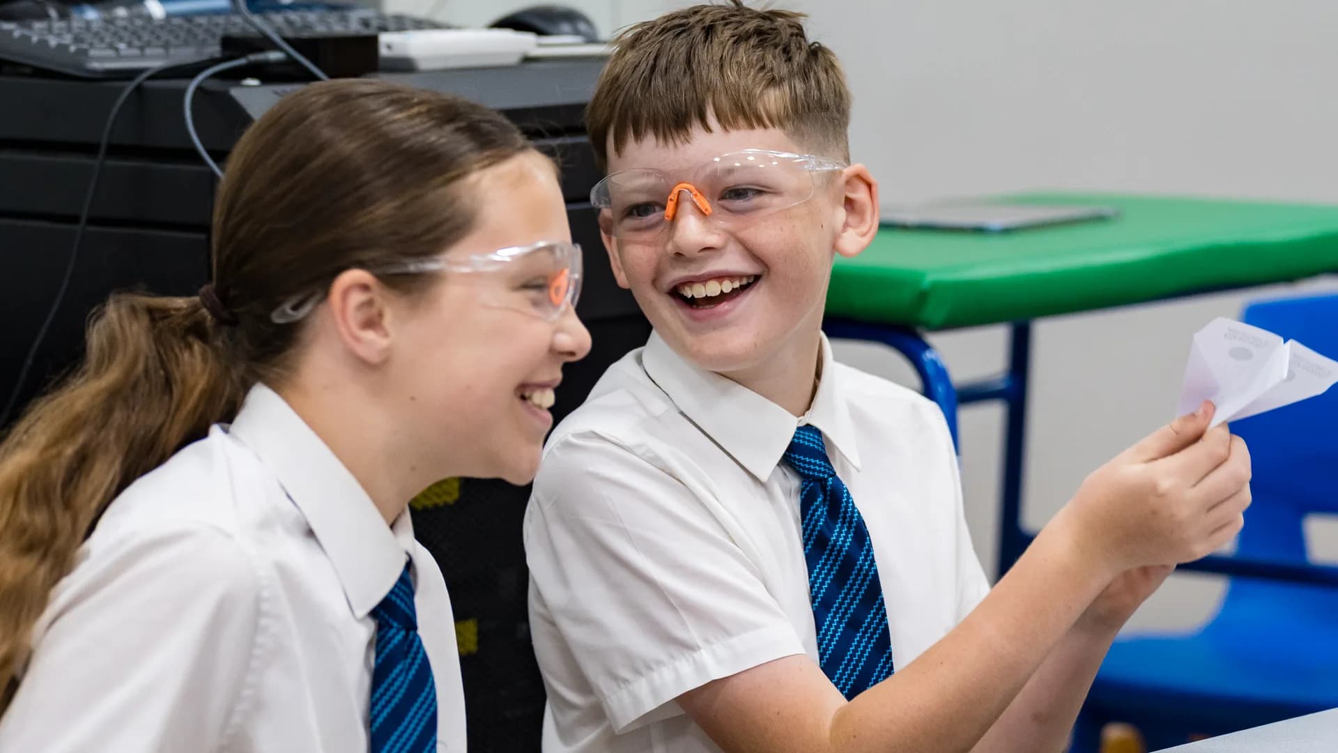 Pupils taking part in a hands-on STEM workshop at school